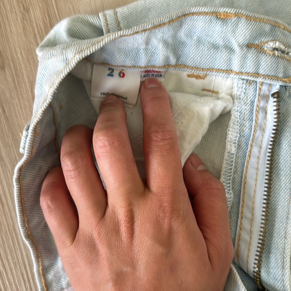 American Apparel High Waisted Cuff Jean Shorts - Picture 4 of 4